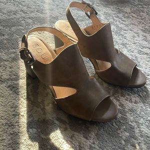 Soul Naturalizer Block Heel Sandals Tan Nude Beige